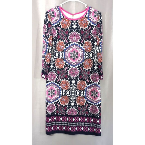 Eliza J Colorful Moroccan Medallion Colorful Sheath Career Dress Women's Size 10 - Picture 1 of 16